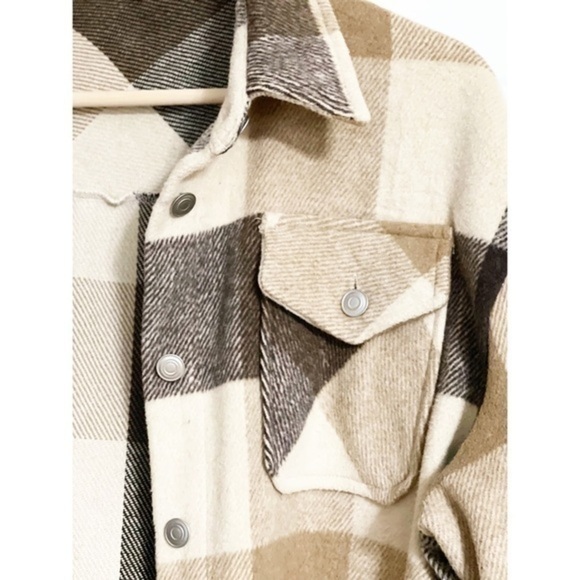 UANEO Plaid Flap Pocket Oversized Overshirt - Picture 3 of 7